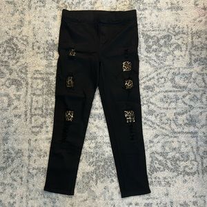 Black/Leopard Jeggings